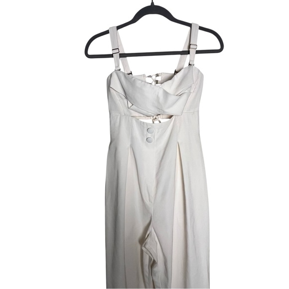 Sabina Musayev “Rosa” Jumpsuit in Off White – Cutout Bodice & Lace-Up Back XS✨ - Picture 5 of 15